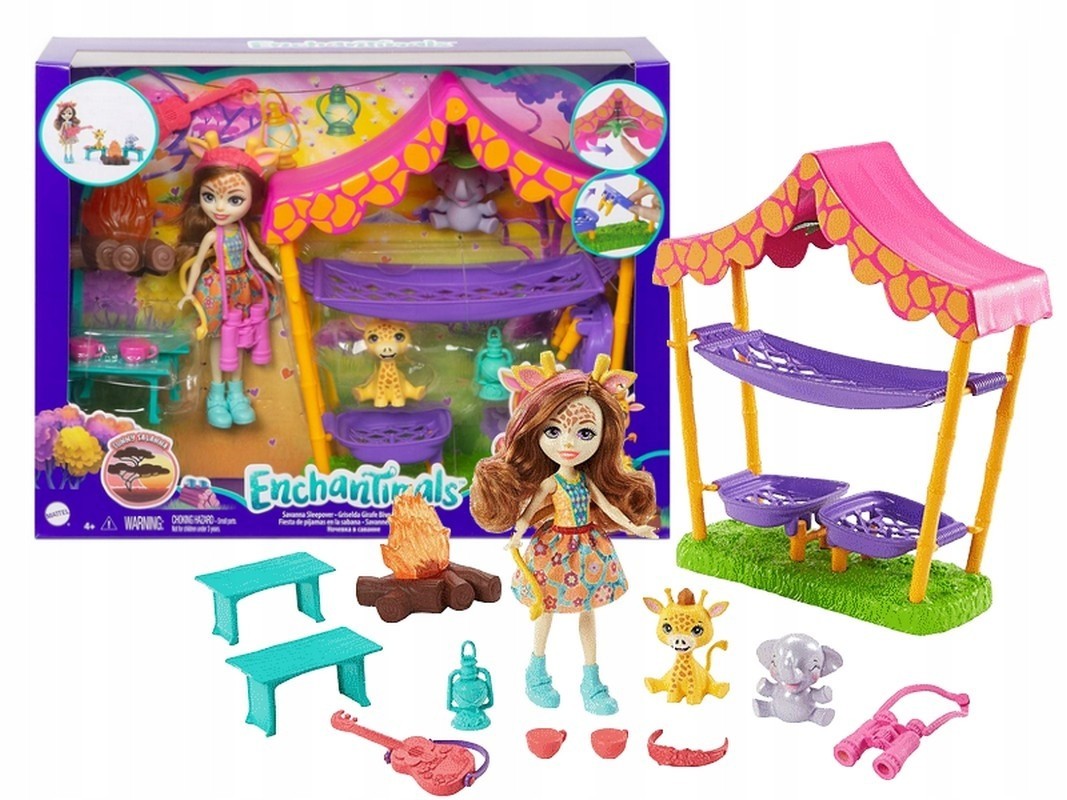 

Игровой набор Mattel Энчантималс Жираф Гризельда Ночевка в саванне Enchantimals Savannah Sleepover Griselda Giraffe (GTM33)