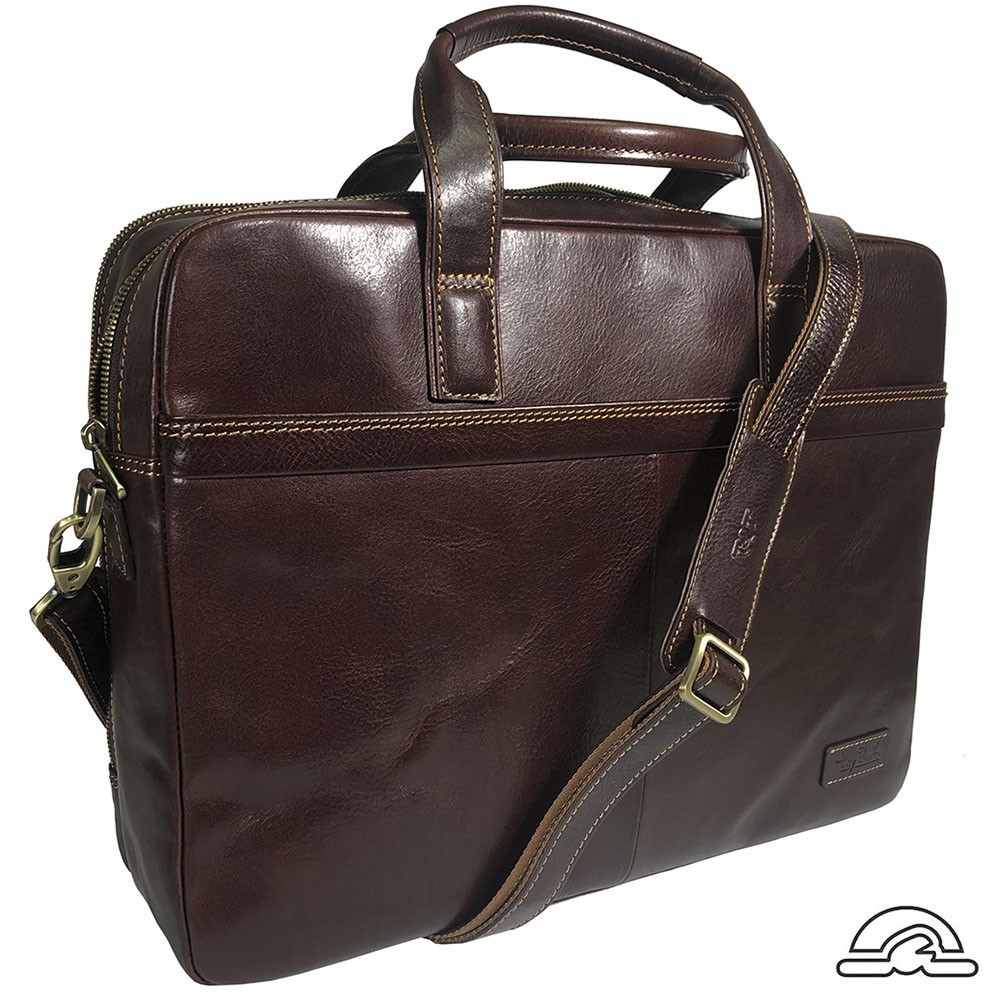 

Деловая мужская кожаная сумка Tony Perotti Tuscania 9954 moro коричневая