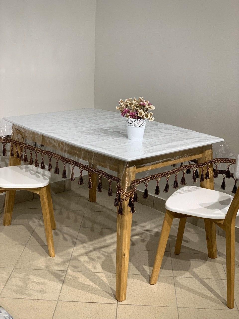 

Силиконовая Скатерть с бахромой 170x140 см Коричневый