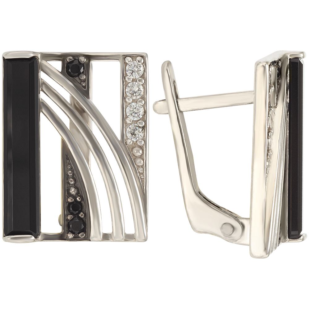 

Серебряные серьги с агатом и фианитами Tango Jewellery Company 449645С