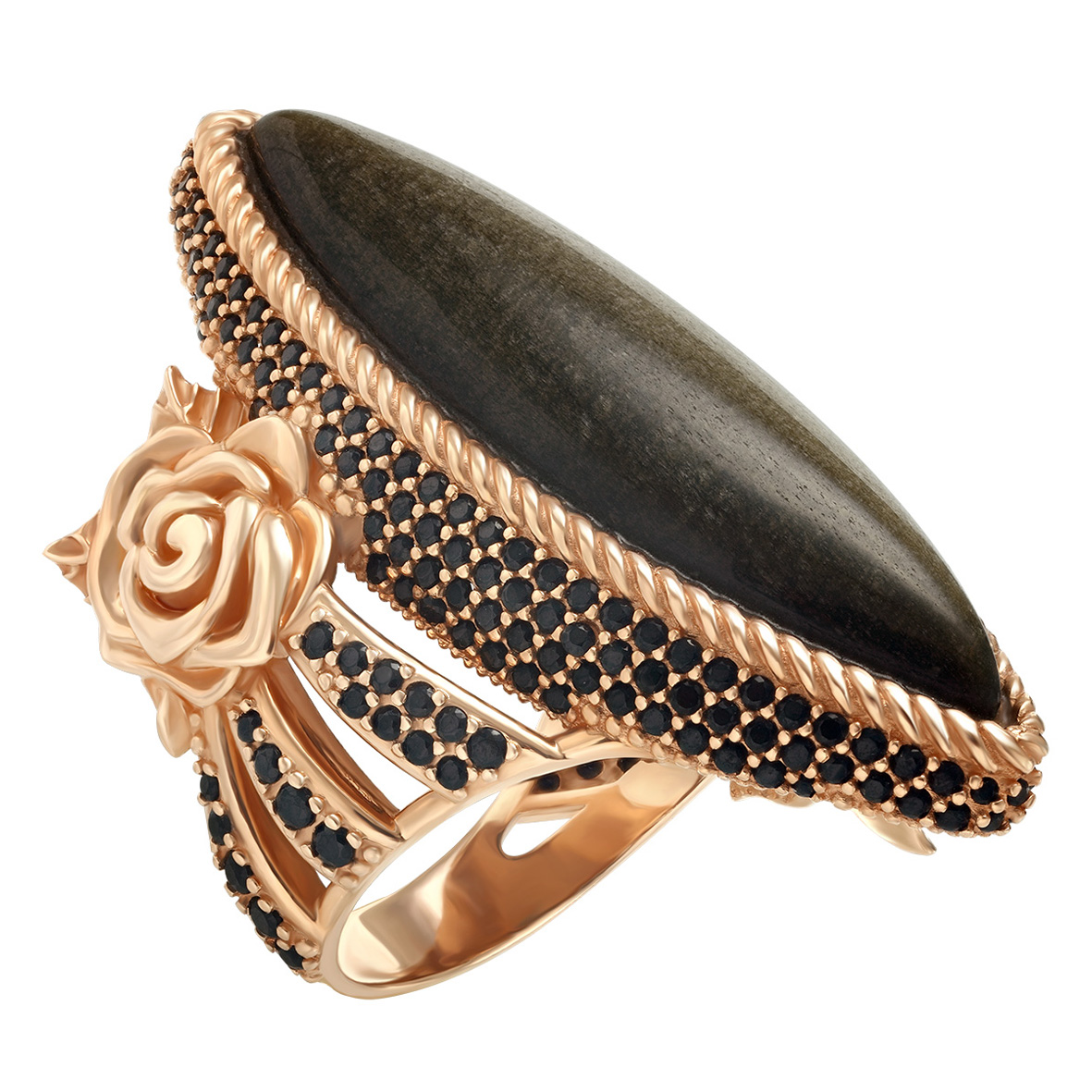 

Золотое кольцо с агатом и фианитами Tango Jewellery Company 369583 размер 20