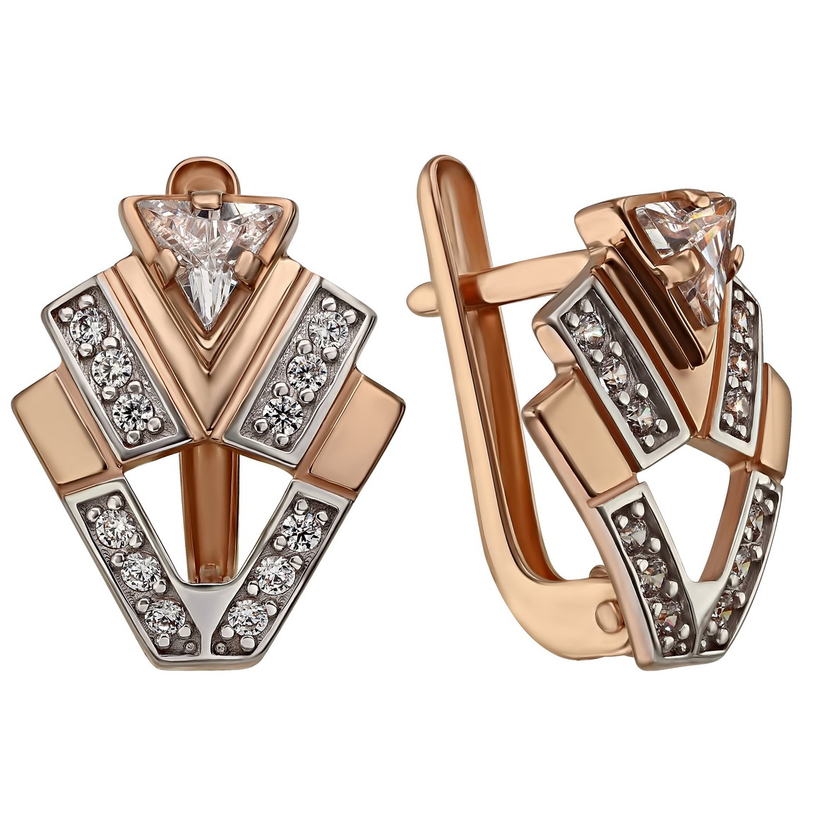 

Золотые серьги с фианитами Tango Jewellery Company 420389