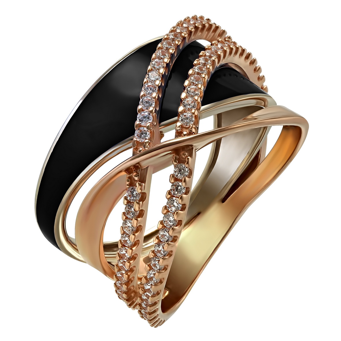 

Золотое кольцо с фианитами и эмалью Tango Jewellery Company 330073Е размер 17
