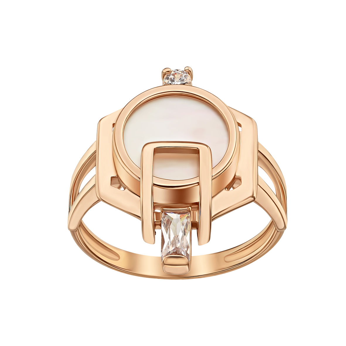

Золотое кольцо с агатом / перламутром и фианитами Tango Jewellery Company 369635 размер 17.5