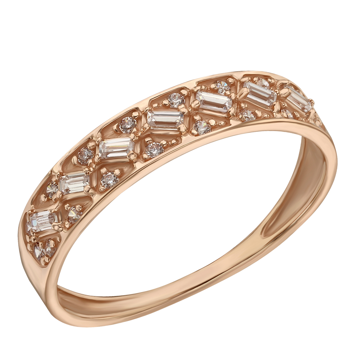 

Золотое кольцо со вставками фианитов (циркония) Tango Jewellery Company 380576 размер 18