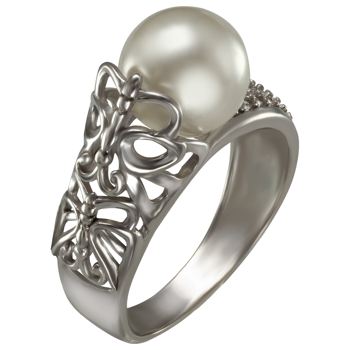 

Серебряное кольцо с жемчугом и фианитами Tango Jewellery Company 380189С размер 16.5