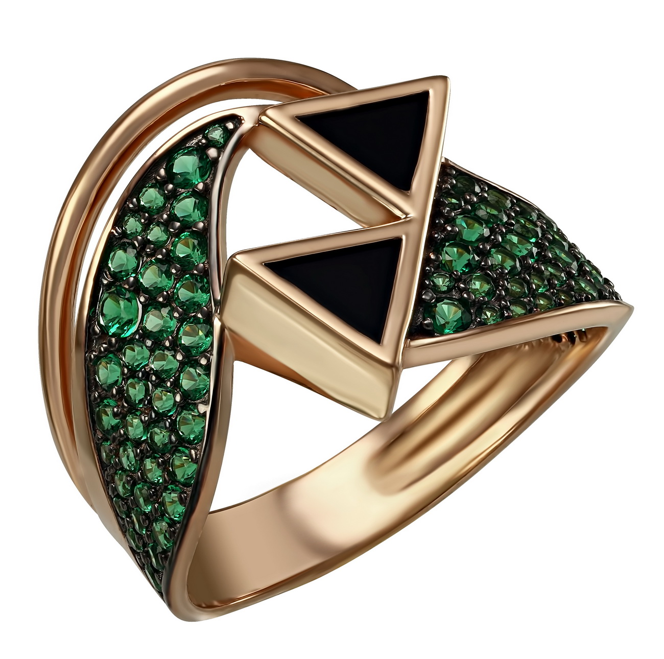 

Золотое кольцо с агатом и фианитами Tango Jewellery Company 369589 размер 16.5