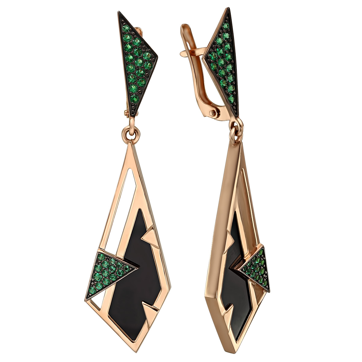 

Золотые серьги с агатом и фианитами Tango Jewellery Company 449374
