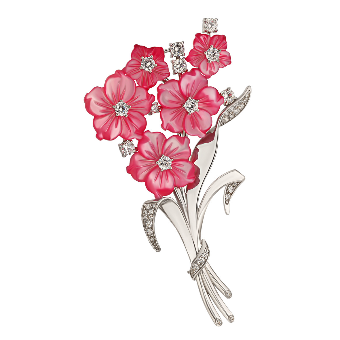 

Серебряная брошь со вставками перламутра и фианитов Tango Jewellery Company 660151С
