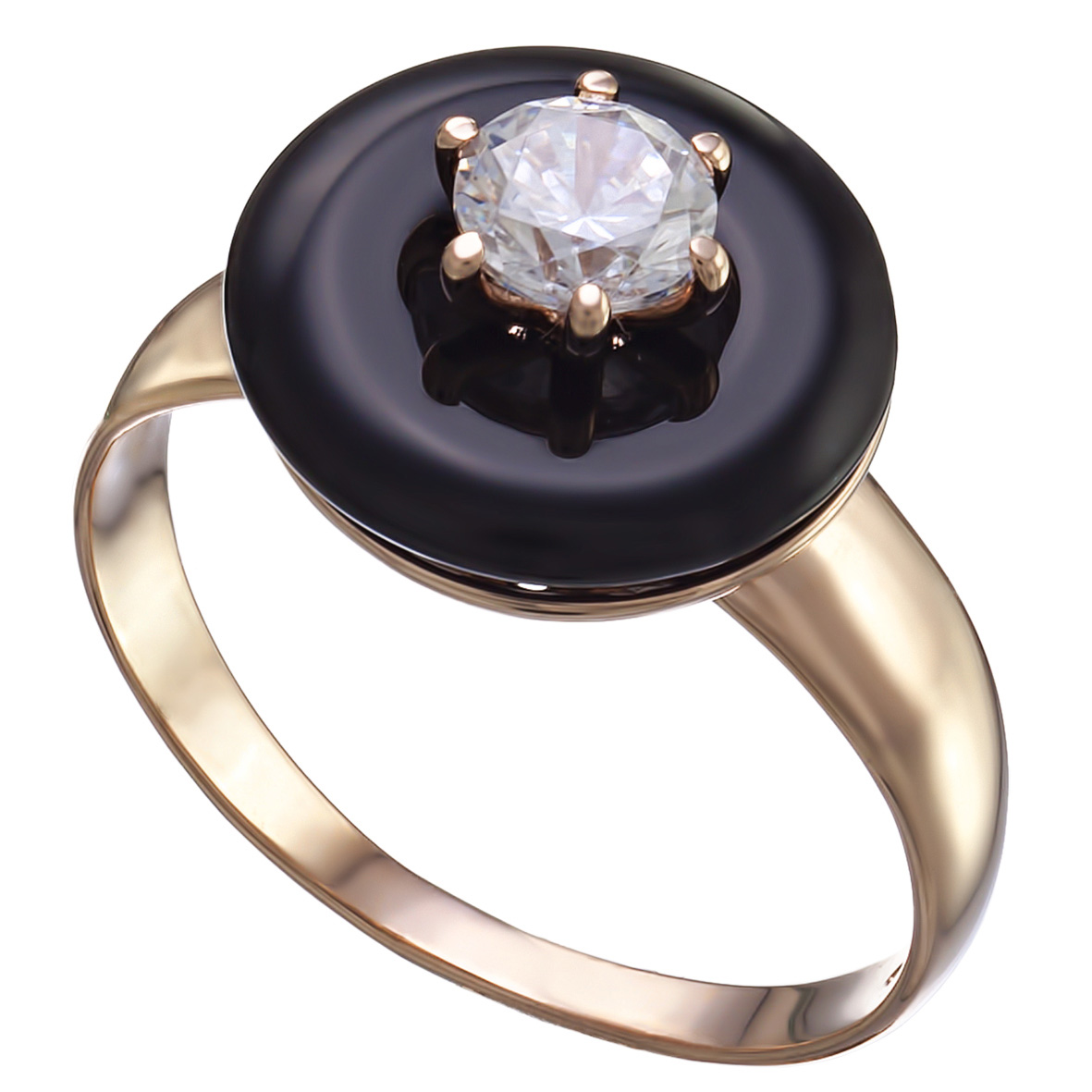 

Золотое кольцо с агатом и фианитом Tango Jewellery Company 379667 размер 17
