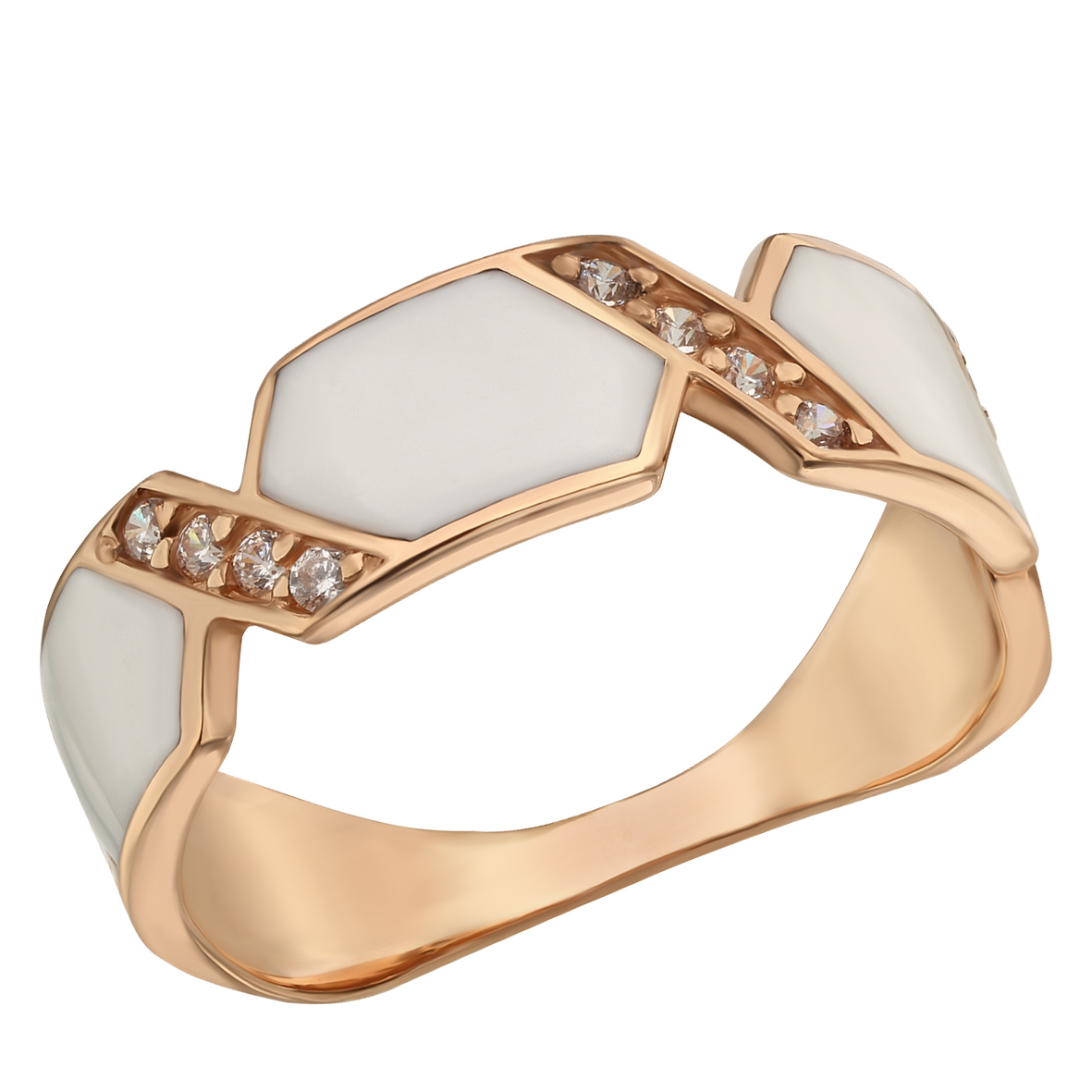

Золотое кольцо с эмалью и фианитами Tango Jewellery Company 380148Е размер 18