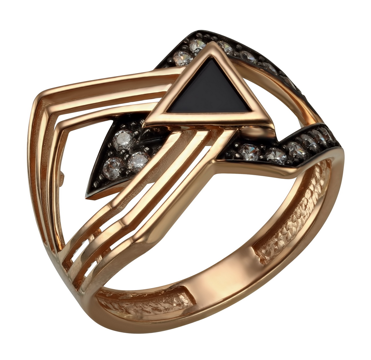 

Золотое кольцо с агатом и фианитами Tango Jewellery Company 369588 размер 17