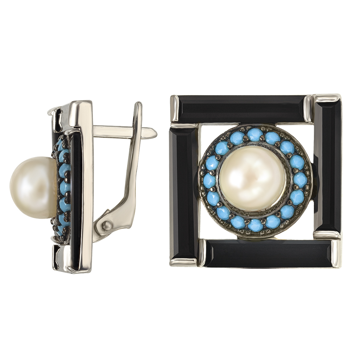 

Серебряные серьги с агатом, жемчугом и нанокристаллами Tango Jewellery Company 449644С