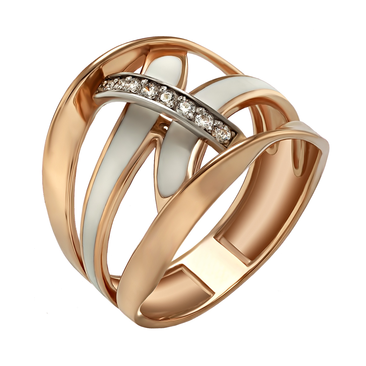 

Золотое кольцо с фианитами и эмалью Tango Jewellery Company 330127Е размер 17.5