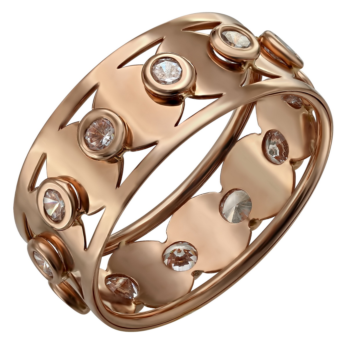 

Золотое кольцо с фианитами Tango Jewellery Company 390211 размер 17