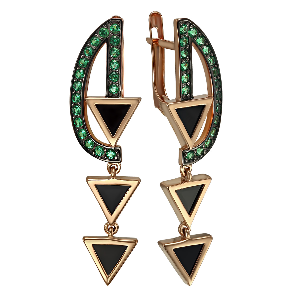 

Золотые серьги с агатом и фианитами Tango Jewellery Company 449678