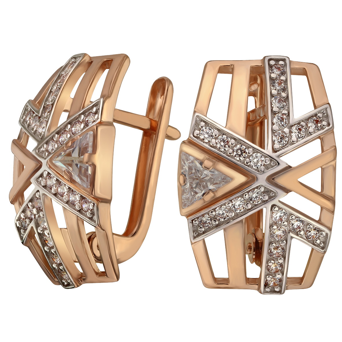 

Золотые серьги с фианитами Tango Jewellery Company 420375