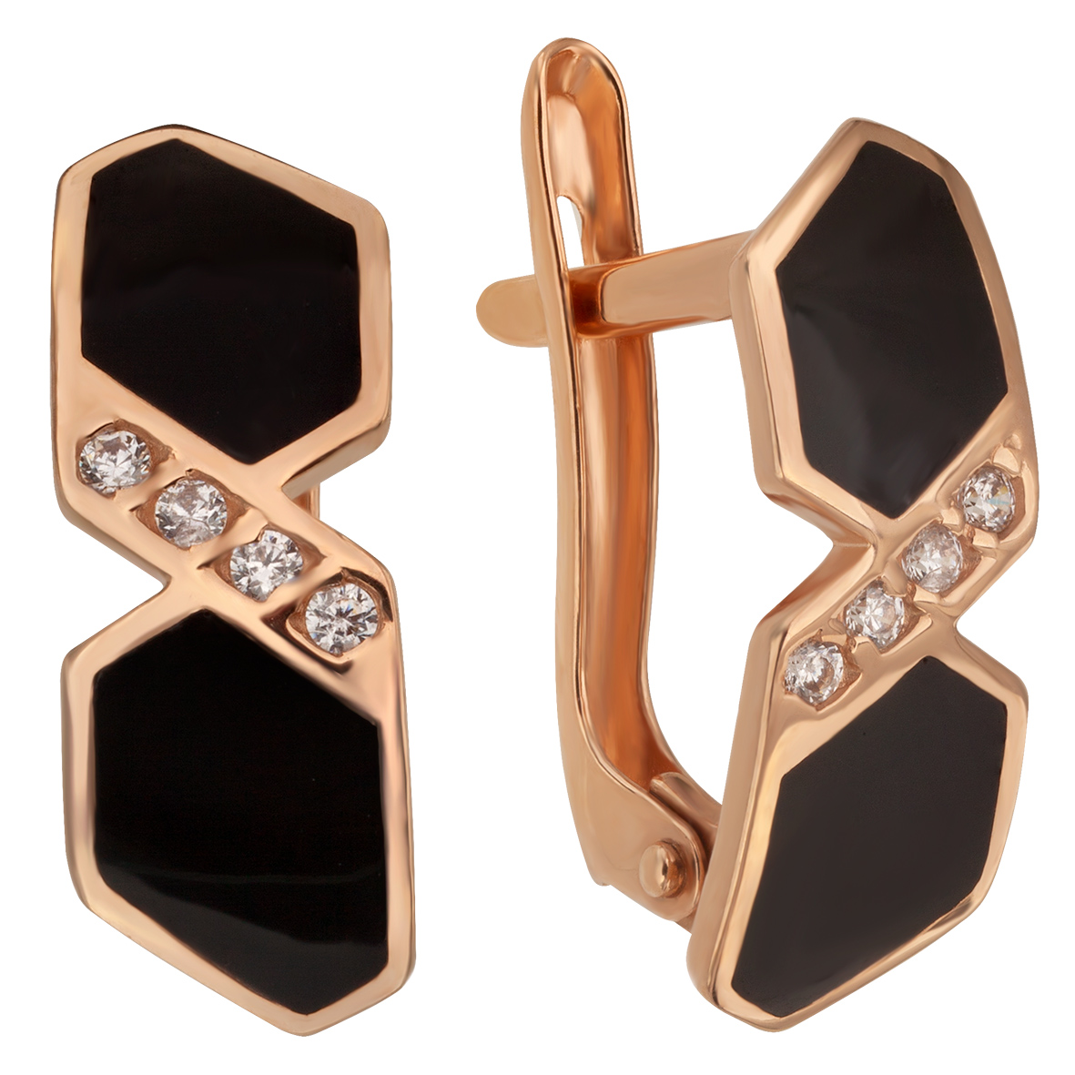 

Золотые серьги с фианитами и эмалью Tango Jewellery Company 420008Е