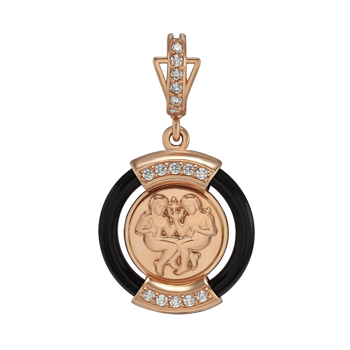 

Золотая подвеска "Близнецы" с агатом и фианитами Tango Jewellery Company 199123