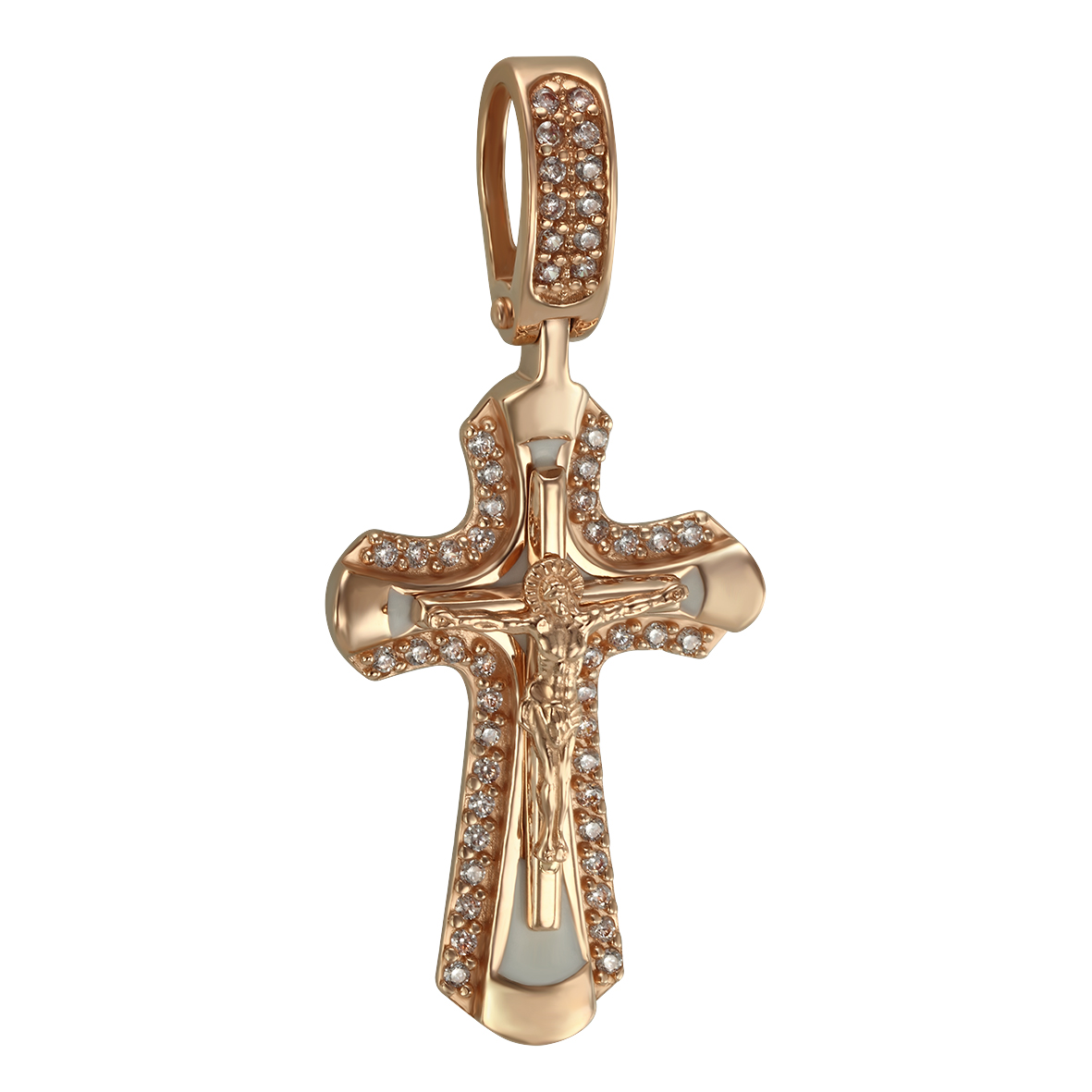 

Золотой крестик с фианитами и эмалью Tango Jewellery Company 270065Е
