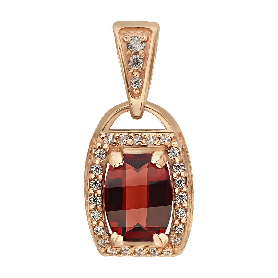 

Золотая подвеска с гранатом и фианитами Tango Jewellery Company 184133