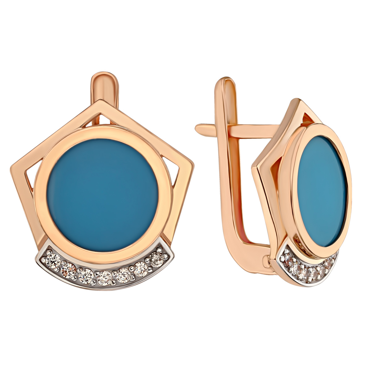 

Золотые серьги с агатом / перламутром / бирюзой и фианитами Tango Jewellery Company 449709