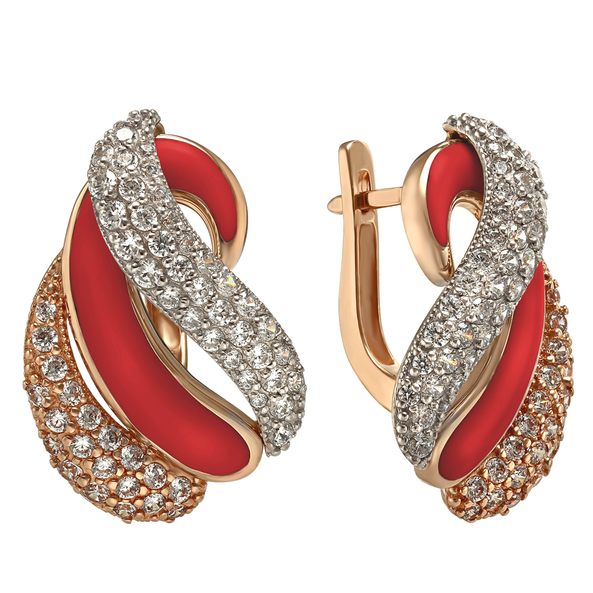

Золотые серьги с эмалью и фианитами Tango Jewellery Company 430006Е
