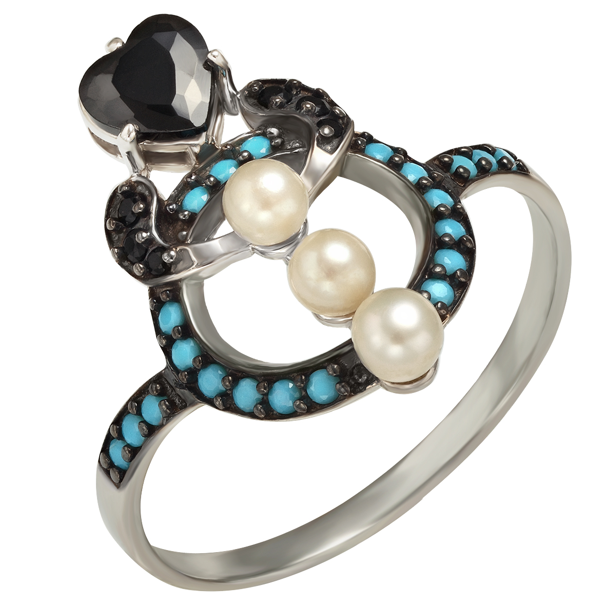 

Серебряное кольцо с жемчугом, фианитами и нанокристаллами Tango Jewellery Company 380190С размер 20