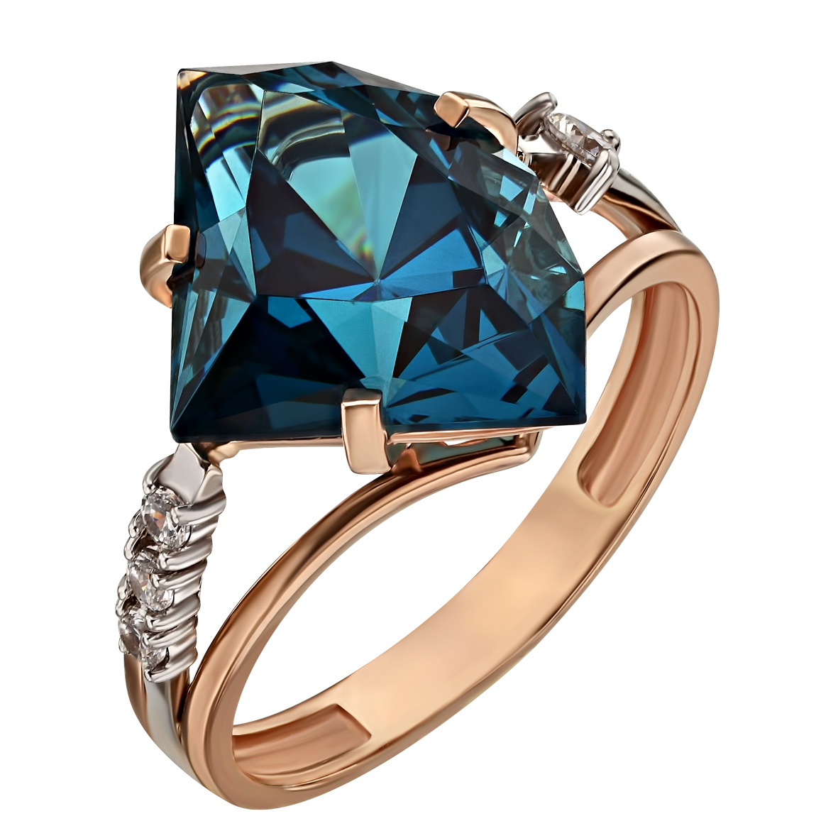 

Золотое кольцо с топазом и фианитами Tango Jewellery Company 371769 размер 19.5