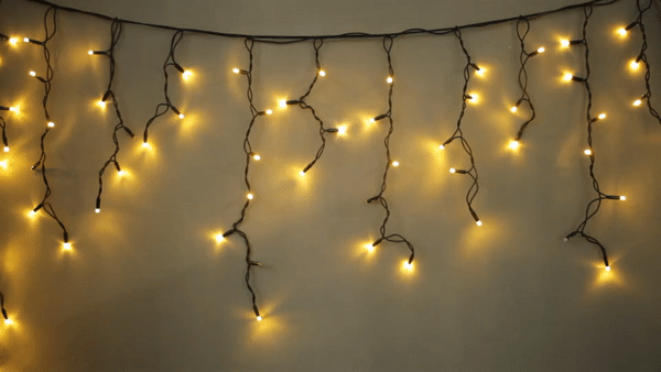 

Уличная LED гирлянда Бахрома (B0001) "Icicle" 3 метра Flash мерцание, Желтый 105 Ламп черный провод