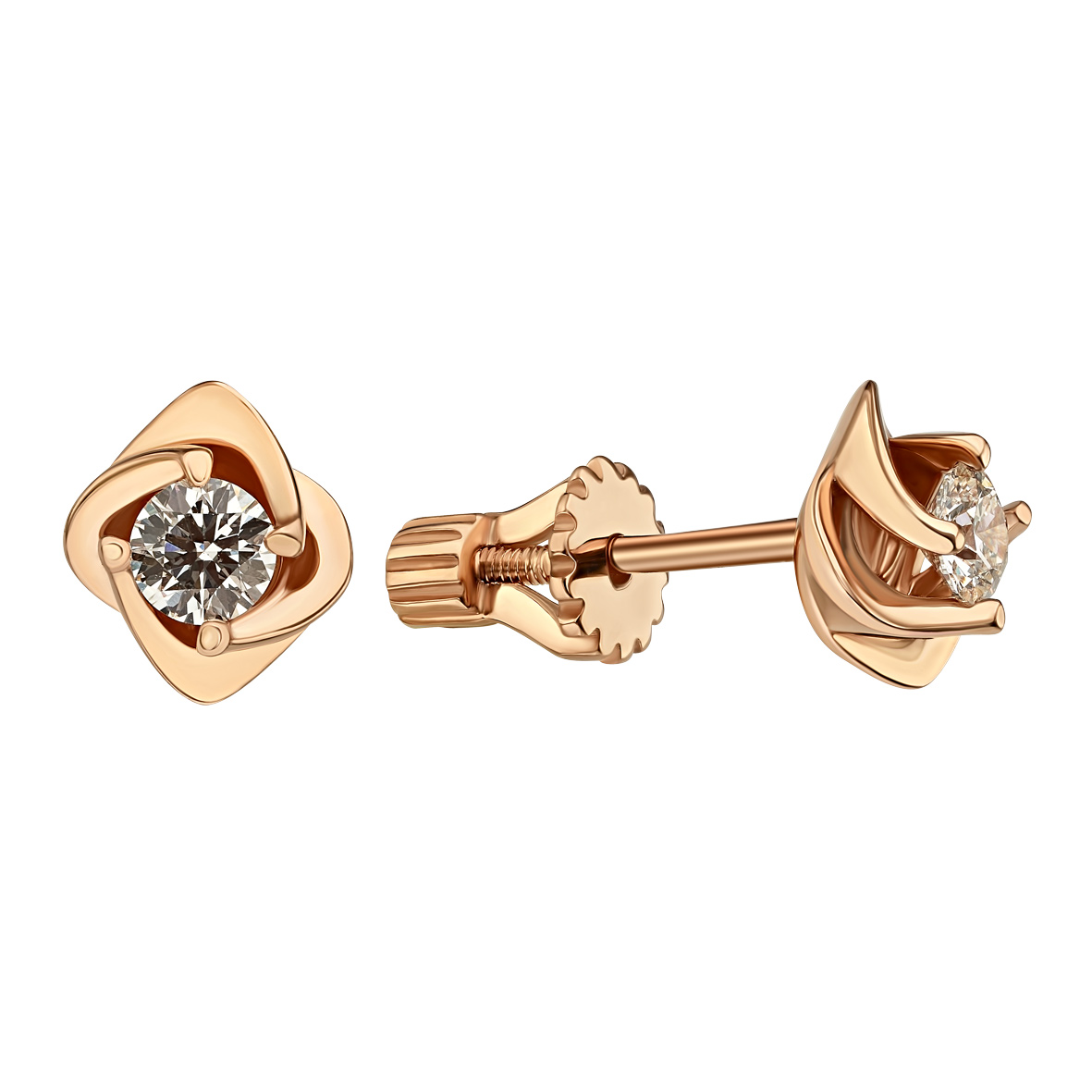 

Золотые пуссеты с бриллиантом Tango Jewellery Company 780522