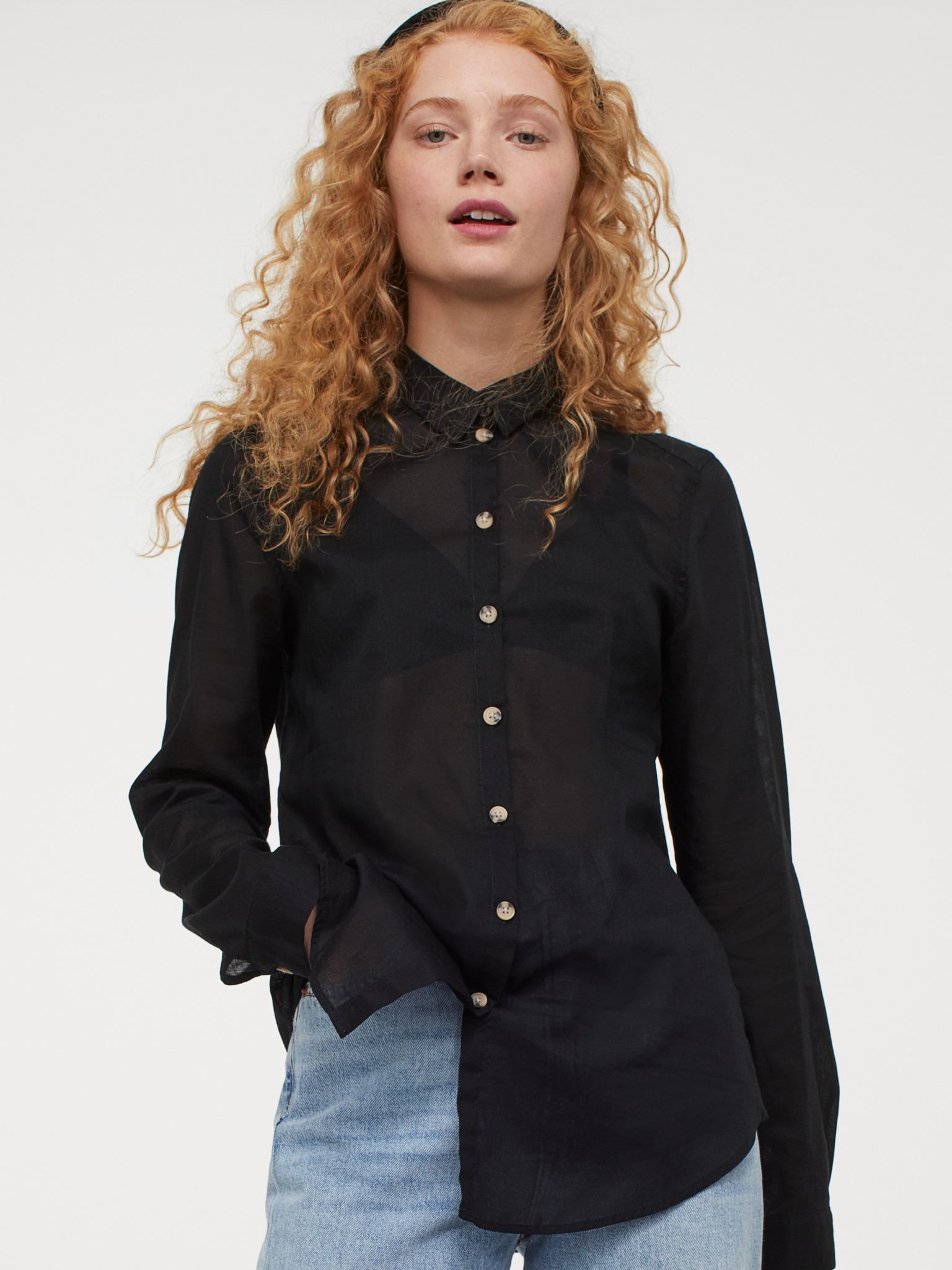 

Рубашка H&M 0697564-9  Черная, Рубашка H&M 0697564-9 44 Черная