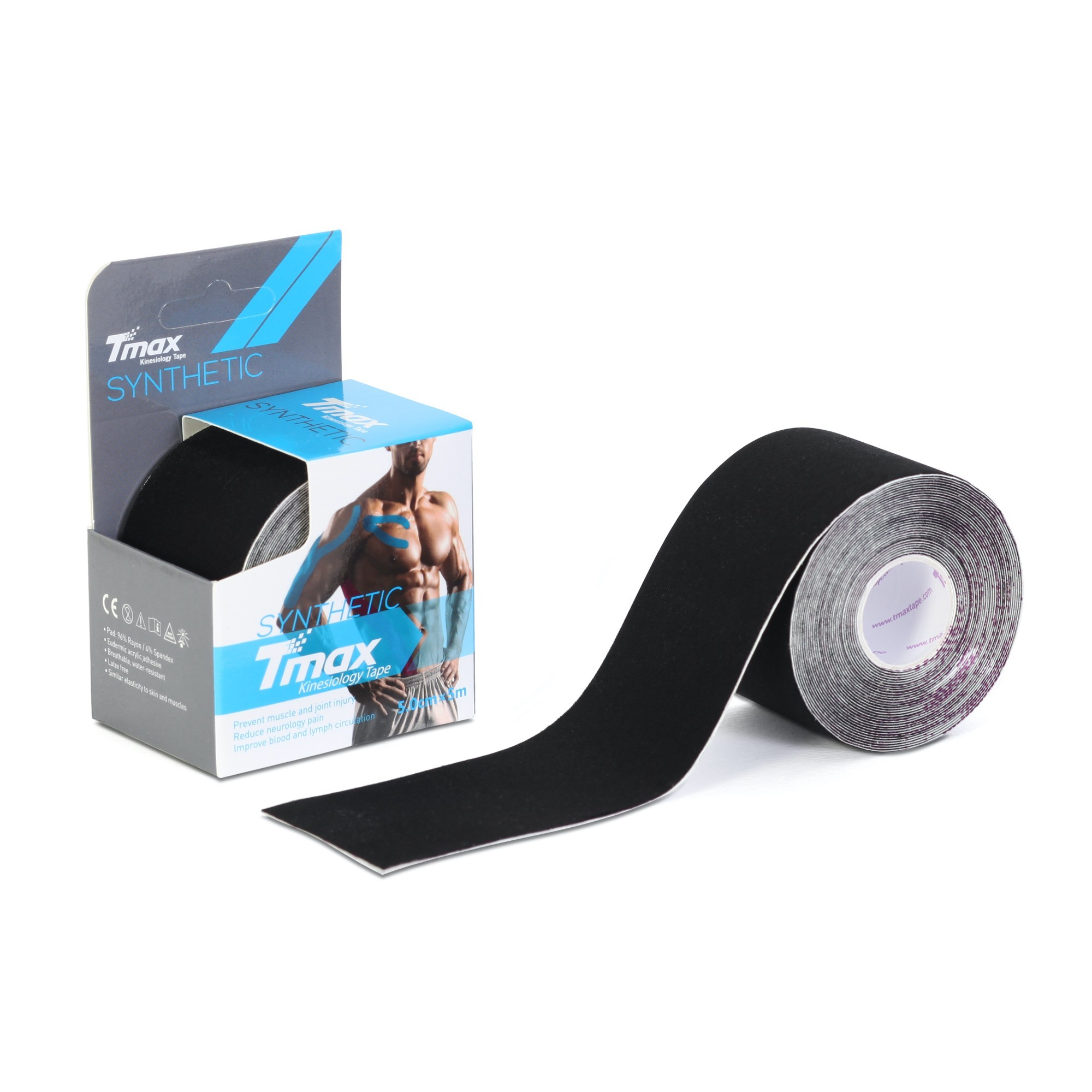 

Кинезио тейп Tmax Rayon Tape 5смx5м черный TRBk