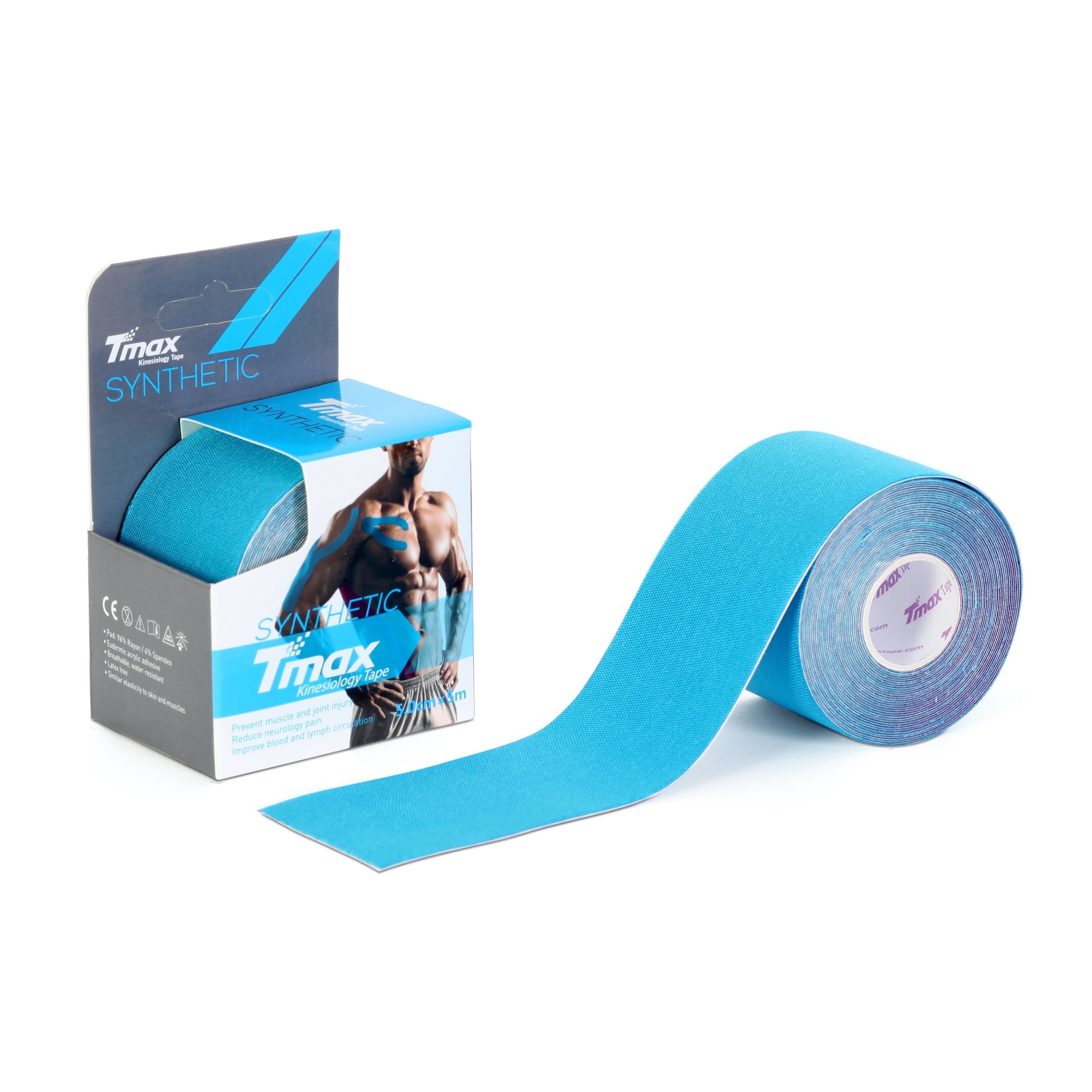 

Кинезио тейп Tmax Rayon Tape 5смx5м голубой TRBl