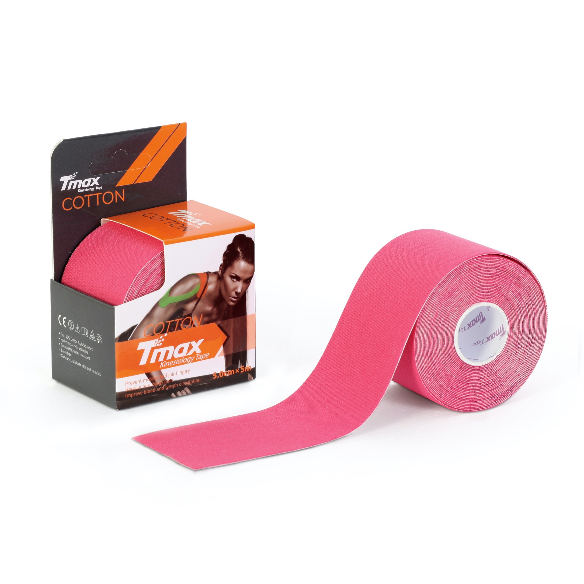 

Кинезио тейп Tmax Cotton Tape 5смx5м розовый TCP