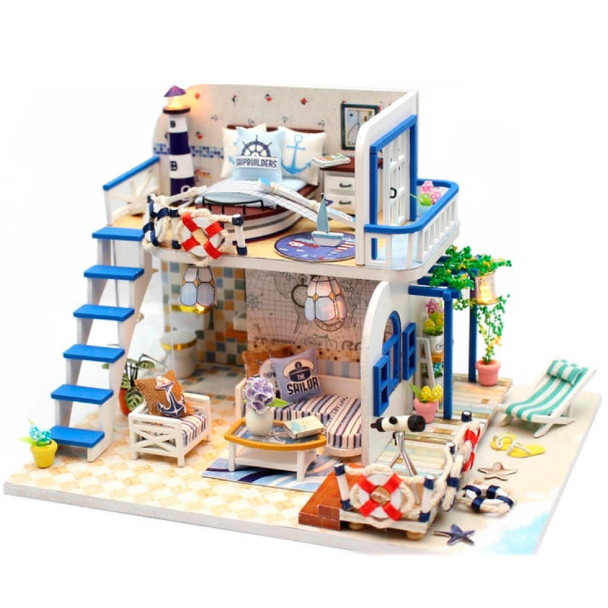 

3D Интерьерный конструктор DIY House Румбокс Hongda craft Blue coast (M032)
