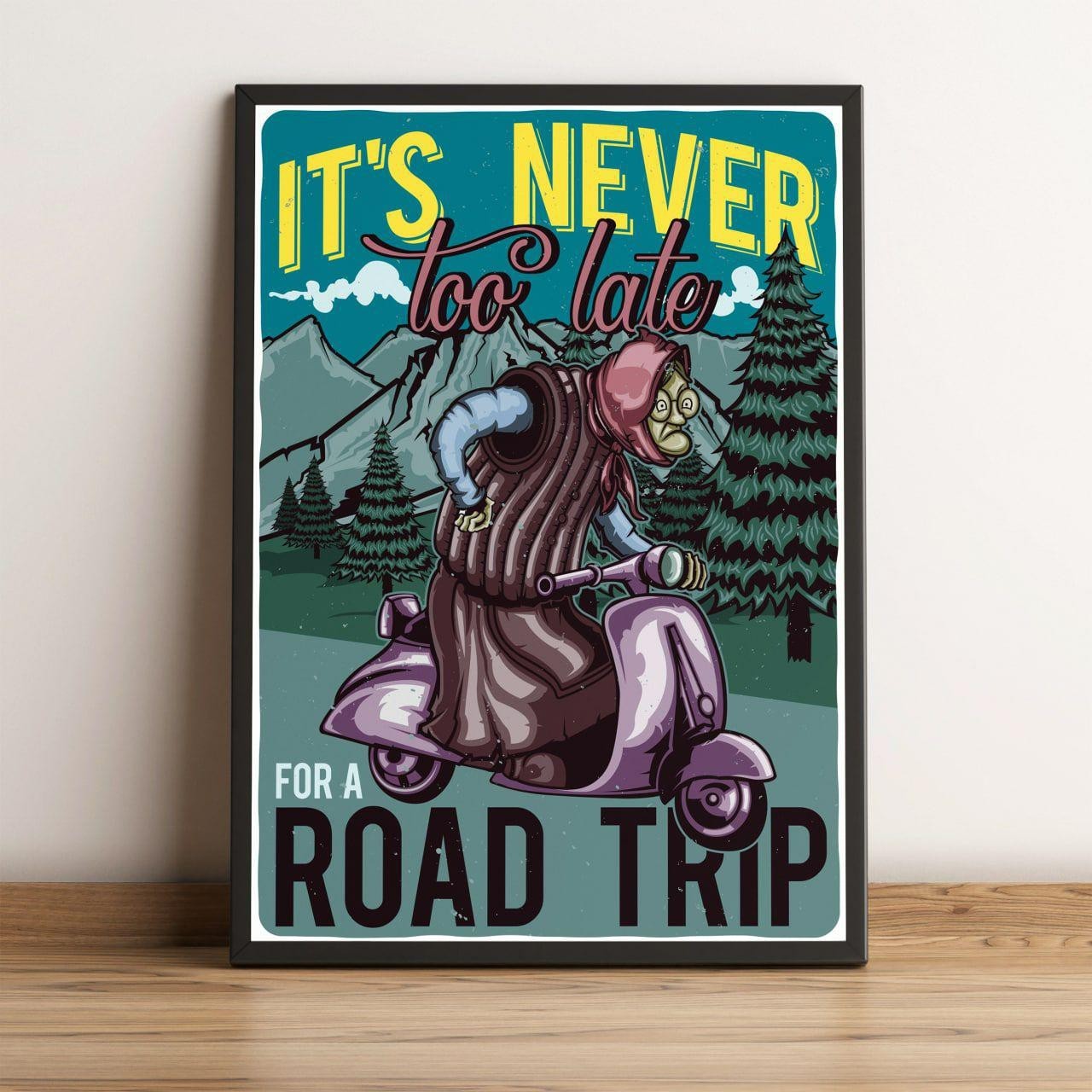 

Постер HELLO Posters Never too late 50х70 см в рамке