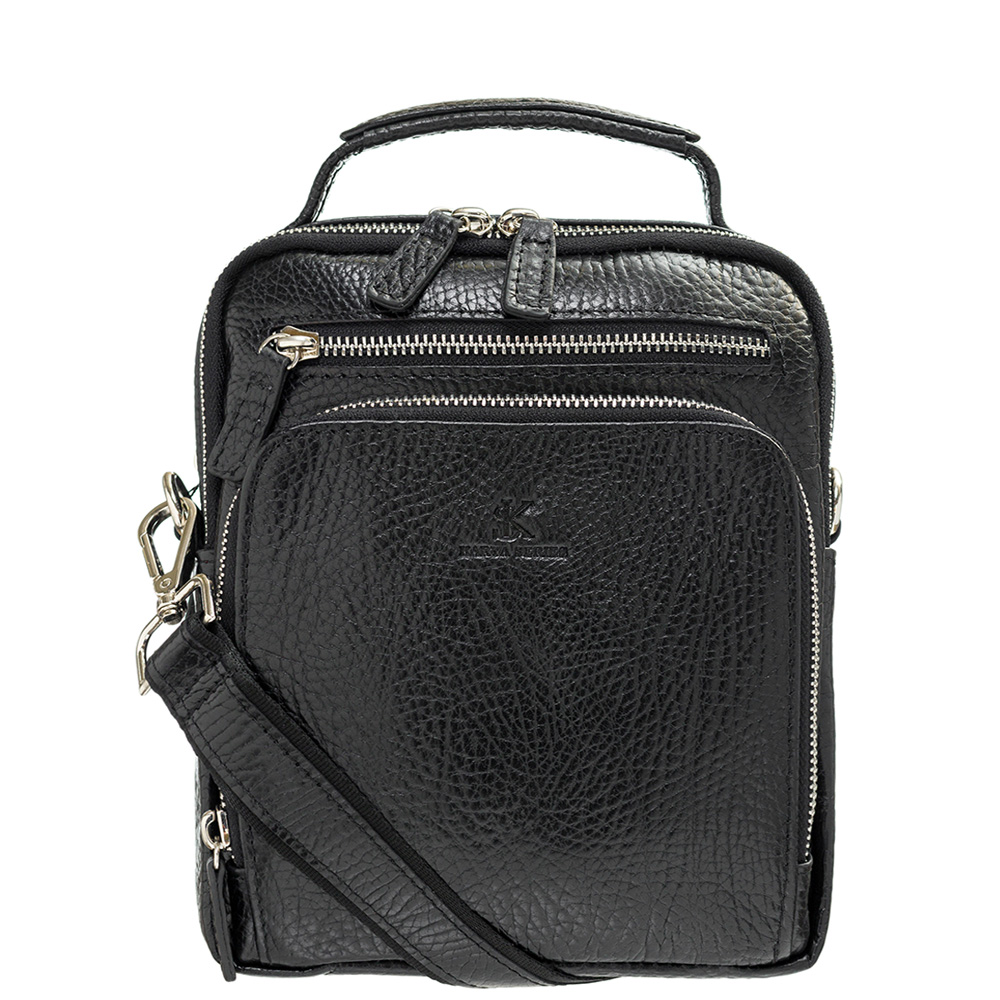 

Сумка мужская из натуральной крупнозернистой кожи Karya 0853-03 черная