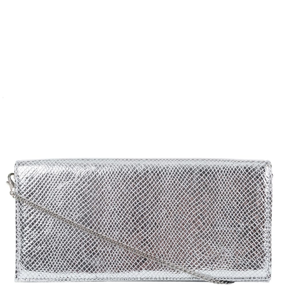 

Кожаный женский клатч Mattioli 103-19C серебро питон