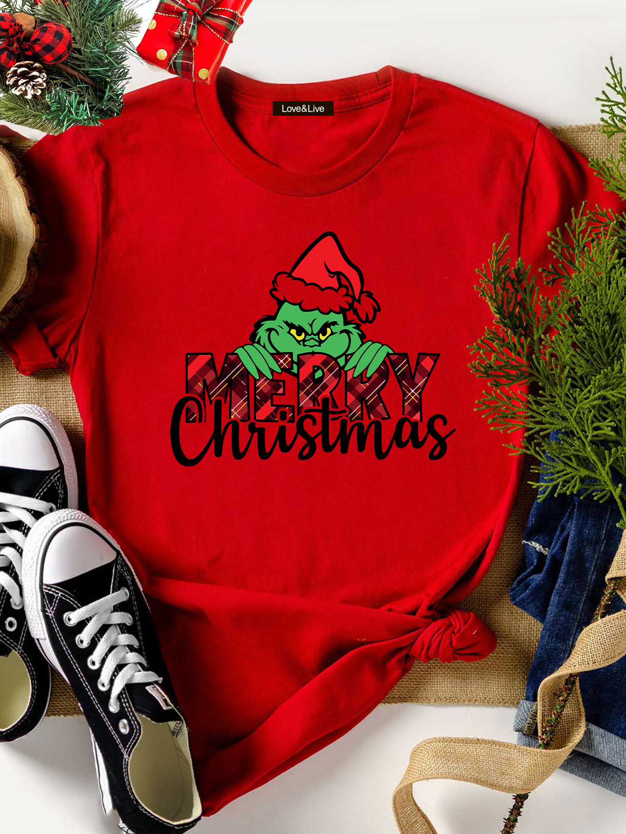 

Футболка Love&Live Merry Christmas! Ну-ну LLP01320 XXL Красная
