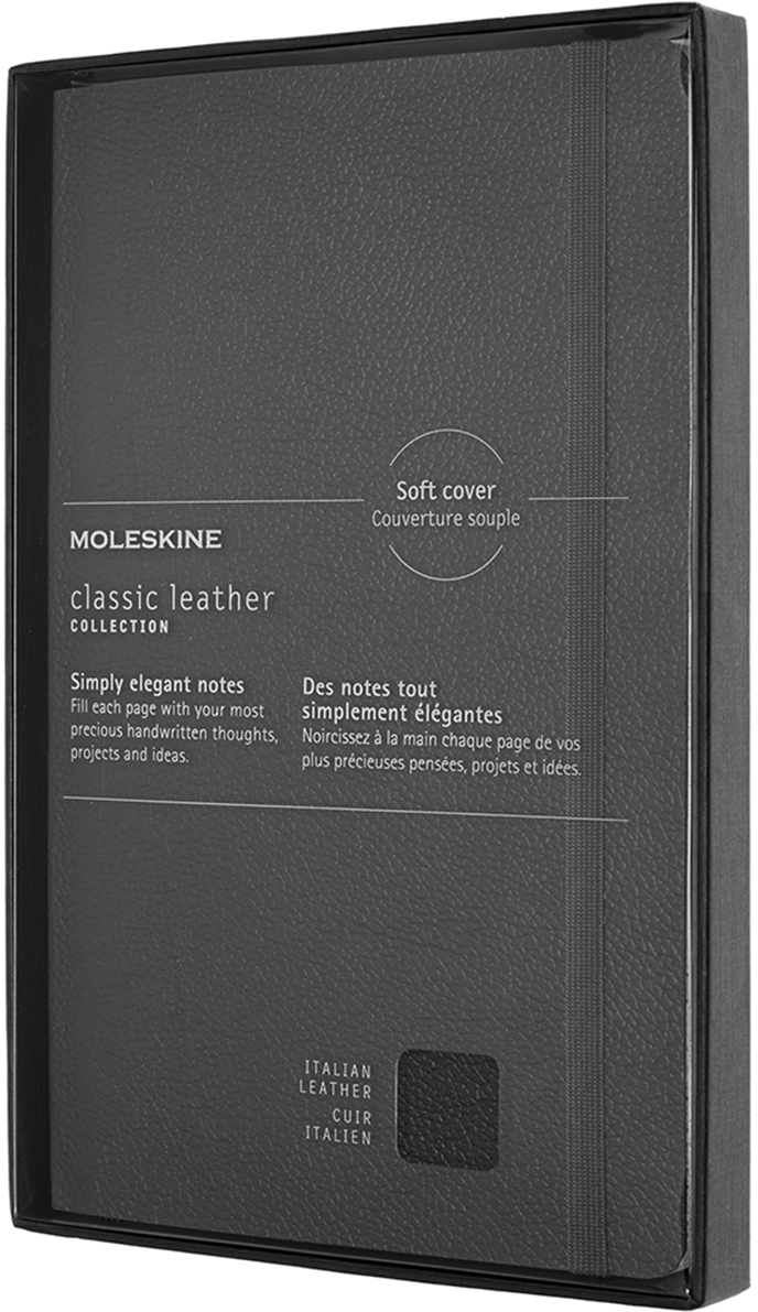 

Записная книга Moleskine Leather 13 х 21 см 240 страниц в линейку Синяя мягкая обложка + прозрачный бокс (8053853606006)