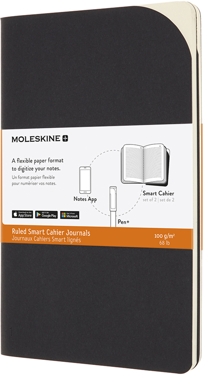 

Набор записных книг Moleskine Paper Tablet Cahier 13 х 21 см 240 страниц в линейку 2 шт Черный (8053853605696)