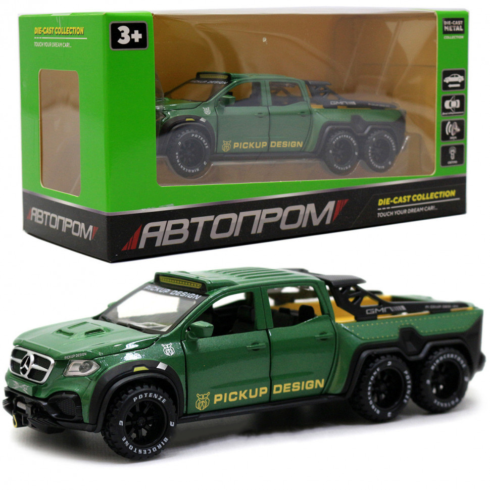 

Машинка металлическая 7584 Mercedes-Benz Pickup Design 1:32 "АВТОПРОМ" (Зеленый)