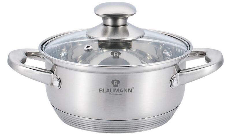 

Кастрюля Blaumann Gourmet 3.75л Ø24х9см из нержавеющей стали со стеклянной крышкой