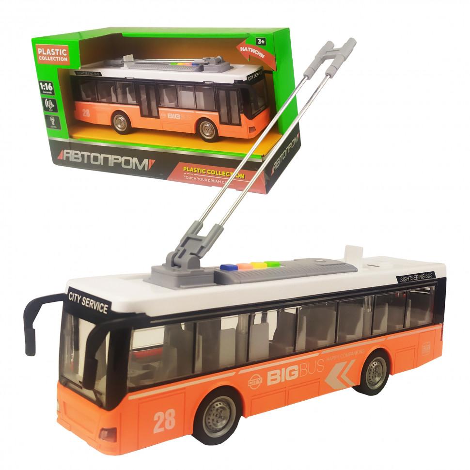 

Игрушечный троллейбус 7949AB АВТОПРОМ со звуковыми эффектами (Оранжевый)