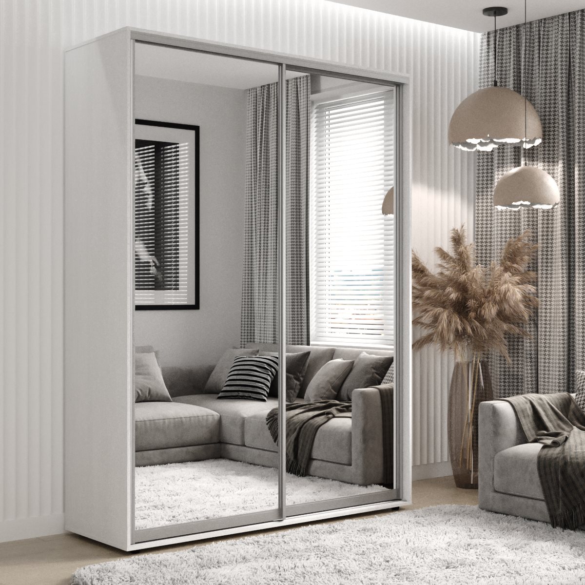 

Двухдверный шкаф купе Viant 3-7 180x60x240 Белый Зер + Зер