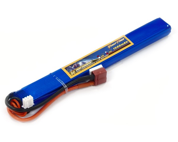 

Аккумулятор для страйкбола Dinogy Li-Pol 7.4V 2S 1500mAh 25C 15х19х167мм T-Plug