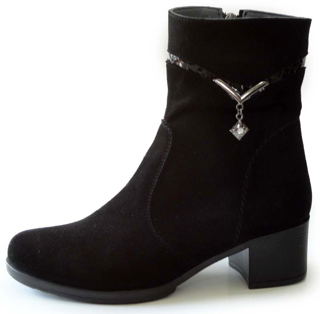 

Полусапожки женские зимние Rozal 152/77-30 натуральный замша черные 41 размер подкладка шерсть (овчина)