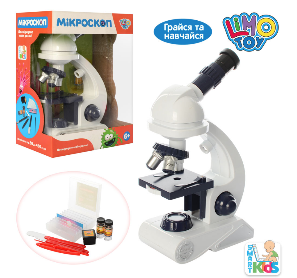

Игрушечный микроскоп SK 0010 с пробирками и инструментами