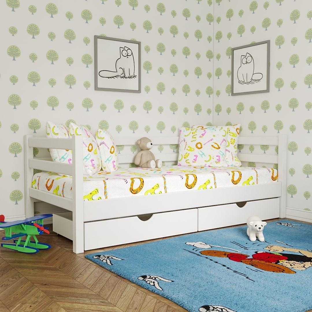 

Детская кровать MEBLIUS Соня 80 см x 200 см Белая с выдвижными ящиками